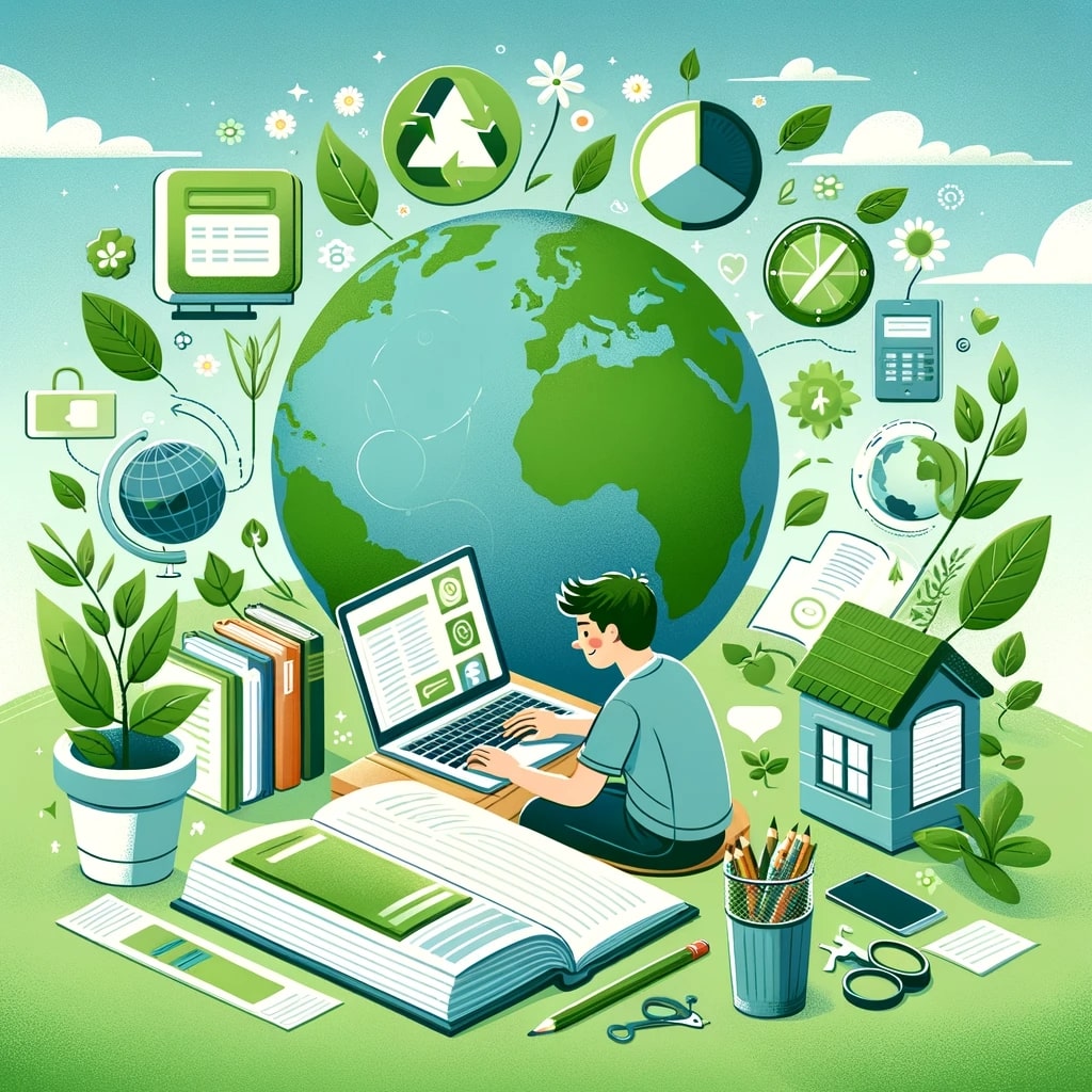 The illustration of eco-friendly side of online learning