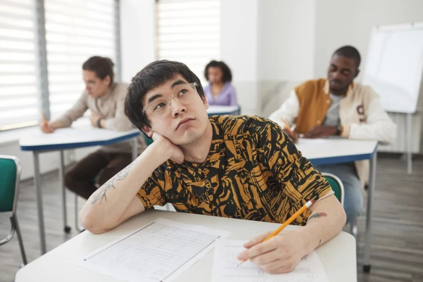 Teenager Taking an Exam