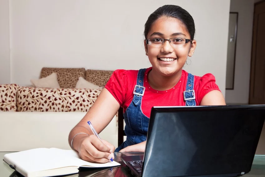 Girl Doing GCSE History Past Papers