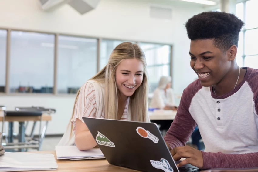 Two GCSE Students Studying GCSE Spanish