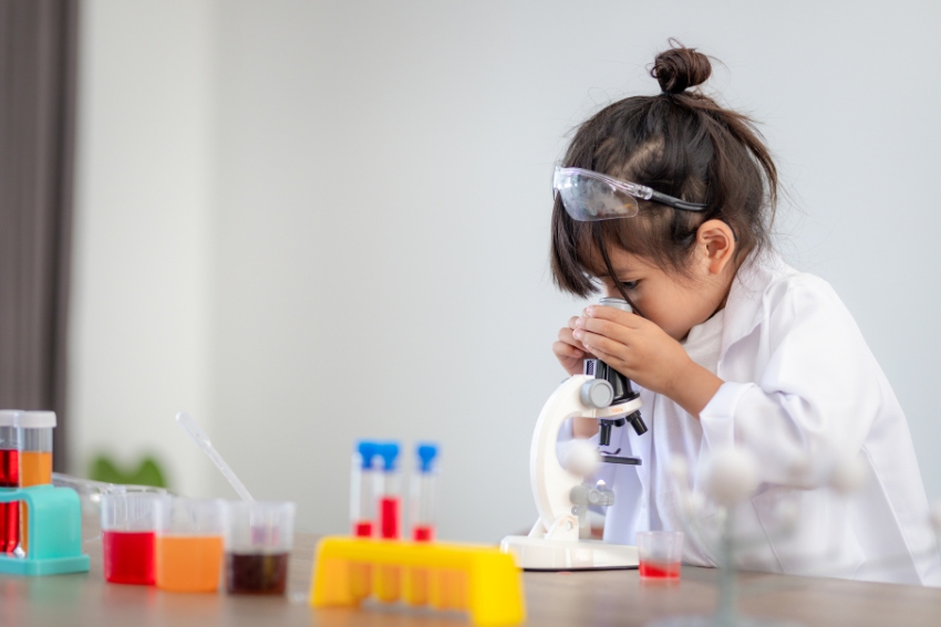 Early Years Student Studying Science
