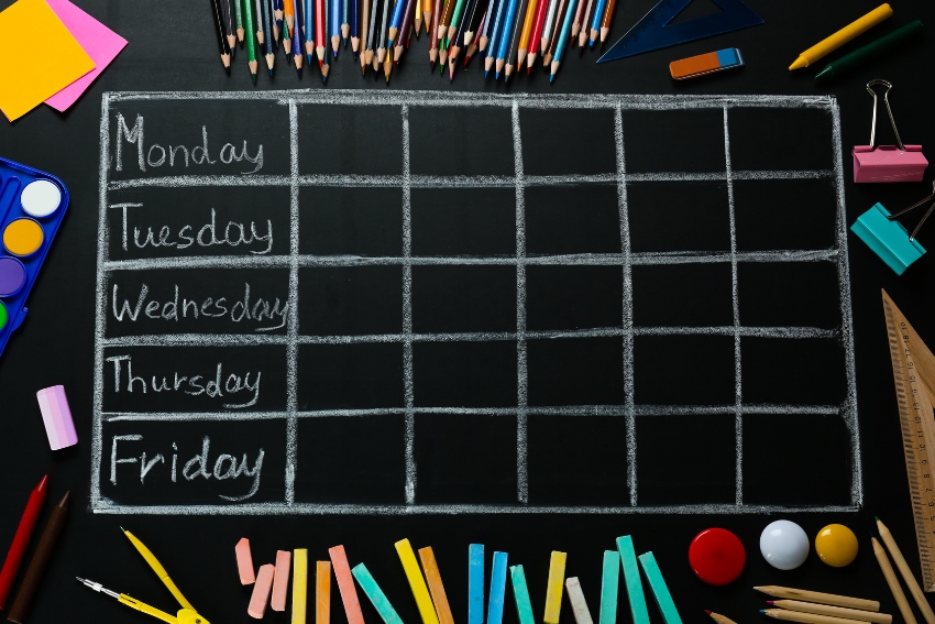 Study Schedule Weekly Calendar