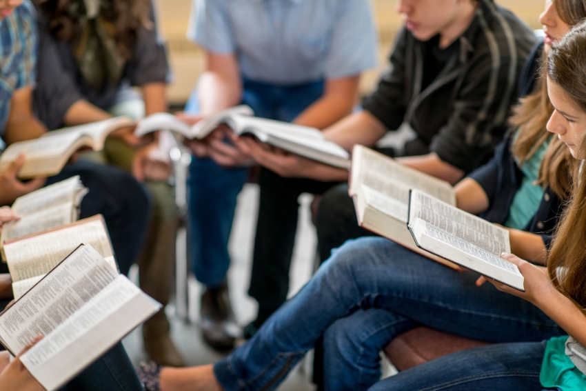 Students studying for GCSE mock exams.