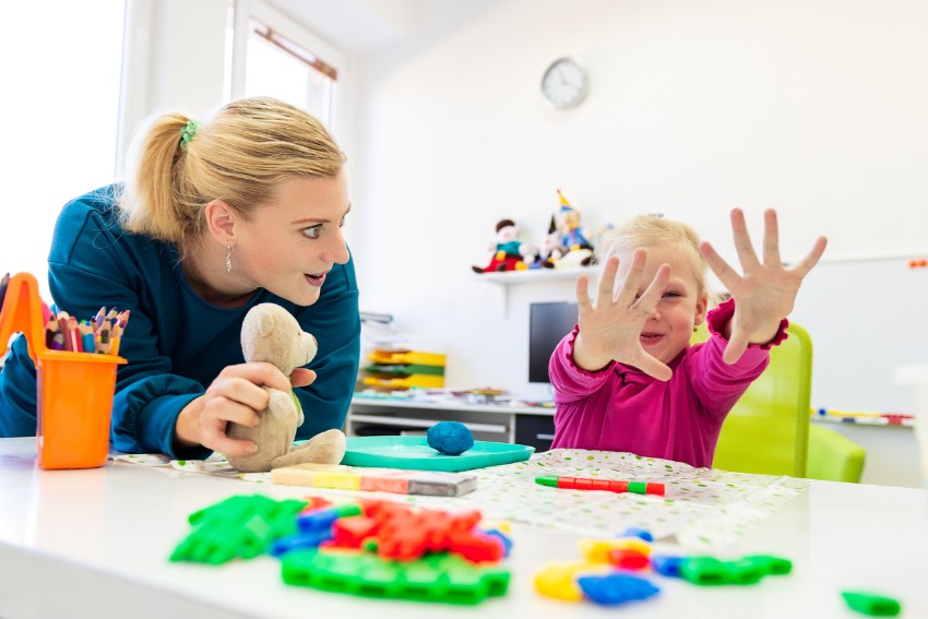 Mother Makes Relaxation Exercise Fun