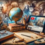 An inspiring and educational feature image that represents studying for history GCSE. The image includes a stack of history textbooks, a pair of glass