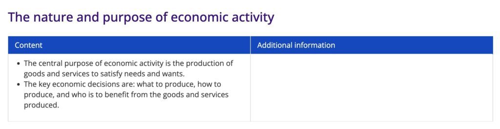 The nature and purpose of economic activity
