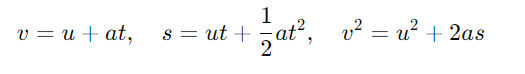 Equations of Motion Formula