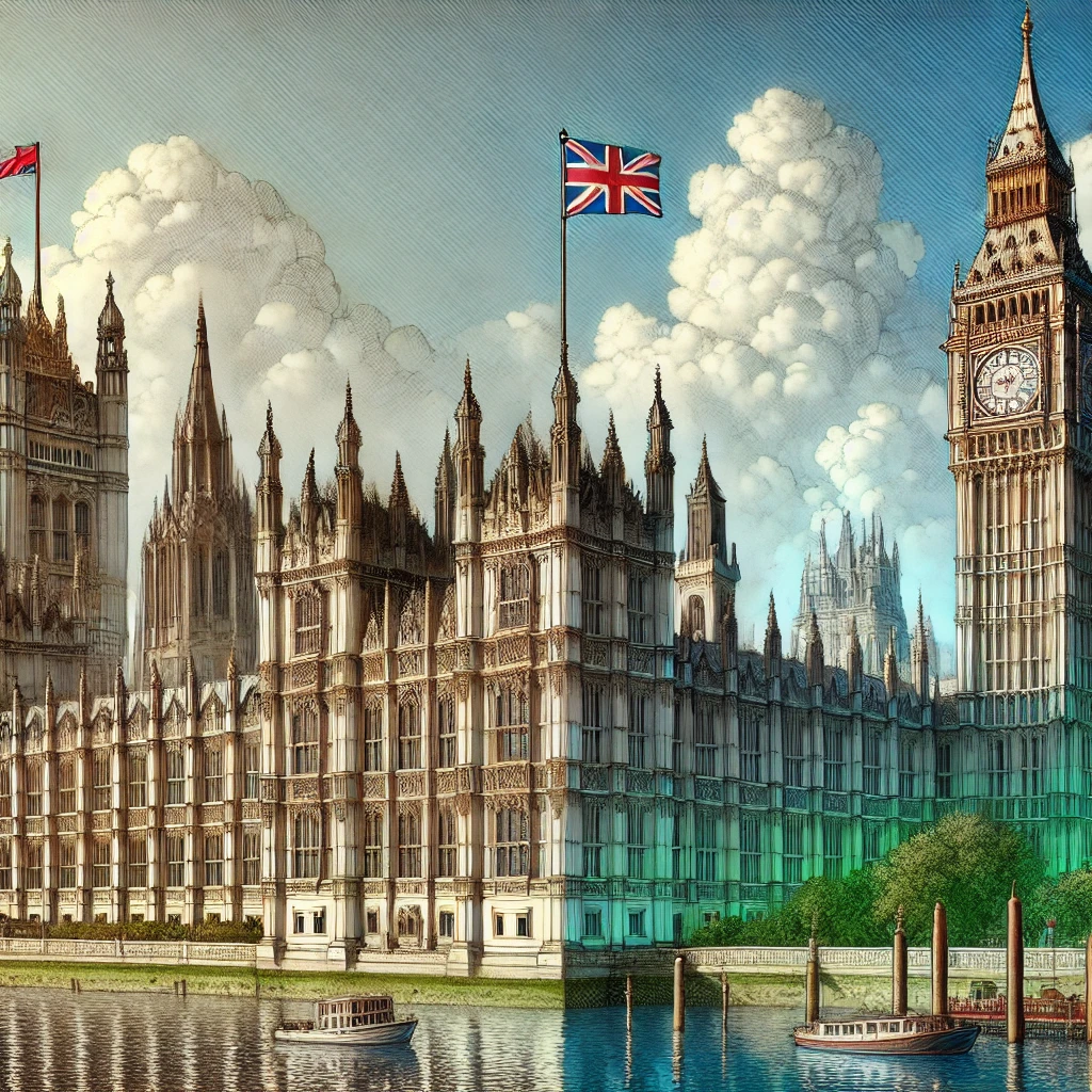 UK Parliament with the Palace of Westminster - a-level politics