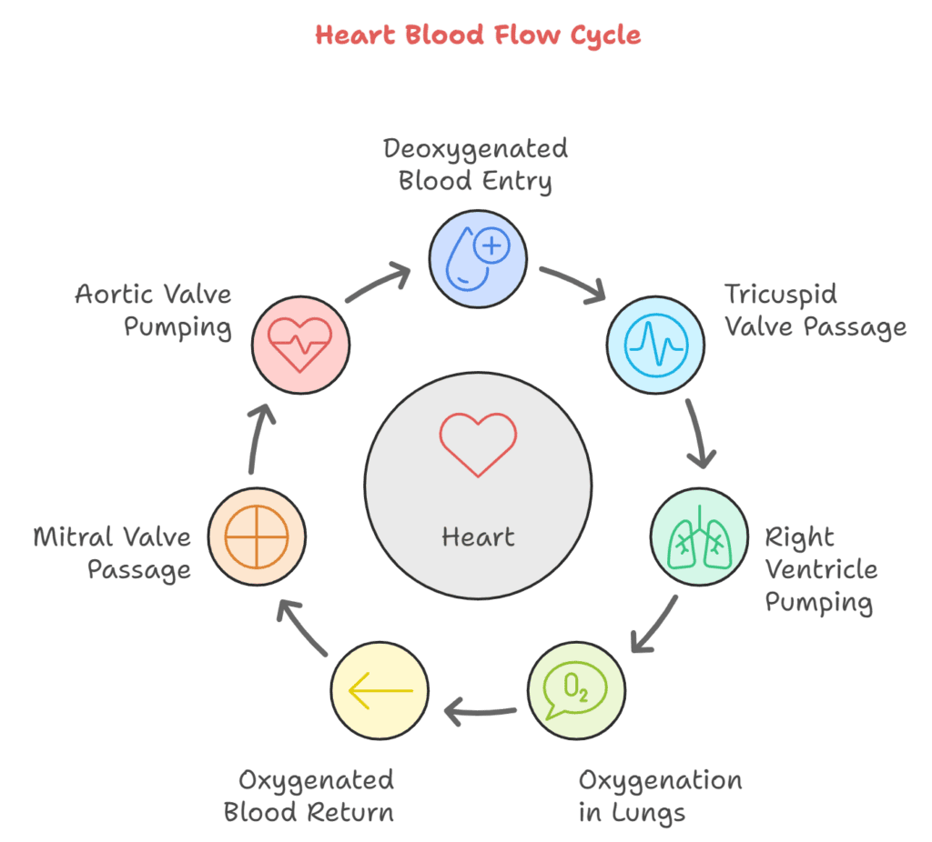 Heart blood flow cycle